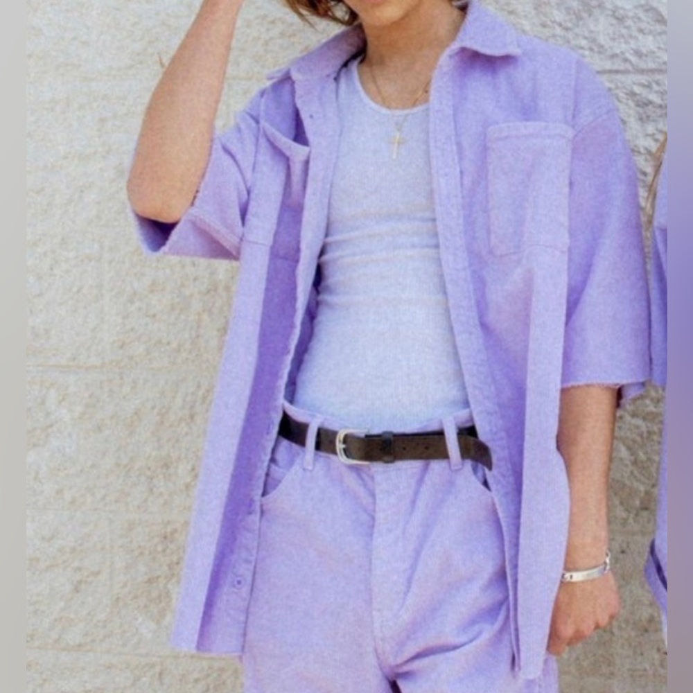 Drew House lavender Corduroy oversized shirt